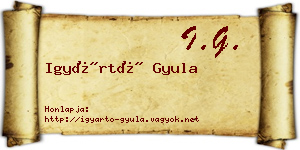 Igyártó Gyula névjegykártya